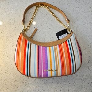 *Brand New* Nannette Lepore Natasha Canvas Baguette w/ Chain